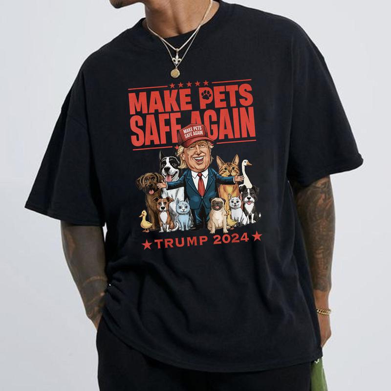 Make Pets Safe Again – Funny Trump Sweatshirt, Election 2024 Shirt, Patriotic 'Wanted for President' Trending Sweatshirt