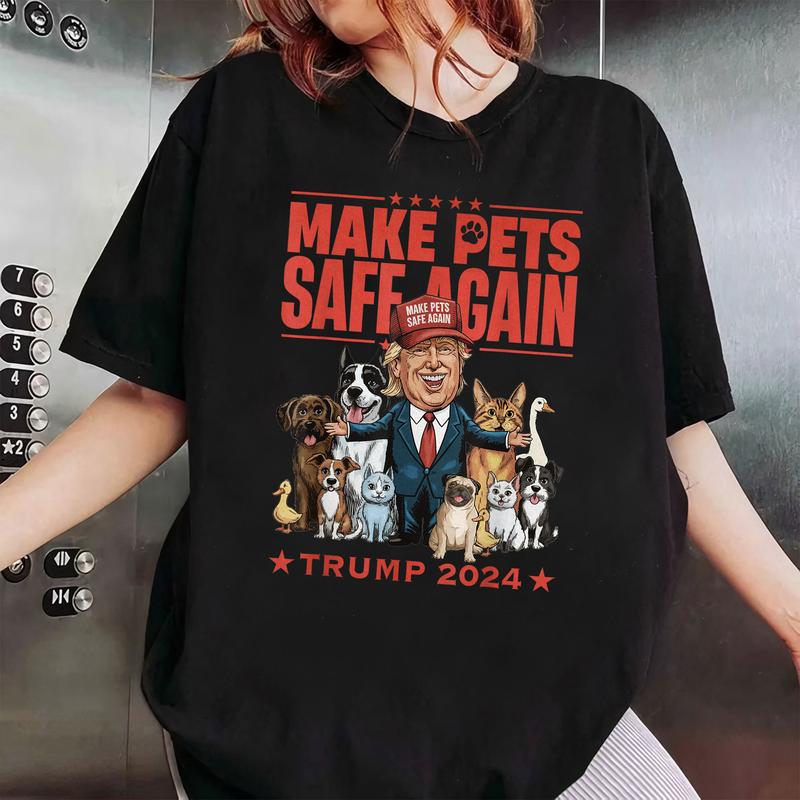 Make Pets Safe Again – Funny Trump Sweatshirt, Election 2024 Shirt, Patriotic 'Wanted for President' Trending Sweatshirt